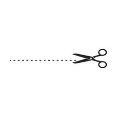 black scissors cut line vector design illustration isolated on white background