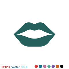 Lips icon, kiss icon, logo, illustration, vector sign symbol for design