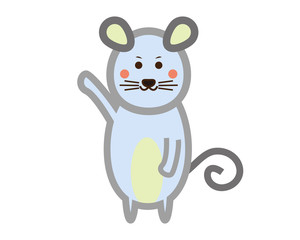 Naklejka premium ねずみ ねずみ年 2020年 年賀状 イラスト