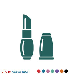 Lipstick icon, flat logo of lipstick, vector sign symbol for design