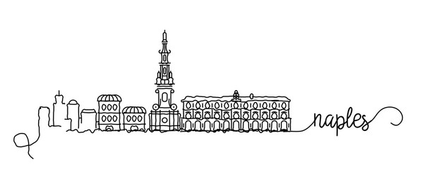 Naples City Skyline Doodle Sign