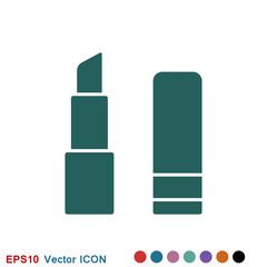 Lipstick icon, flat logo of lipstick, vector sign symbol for design