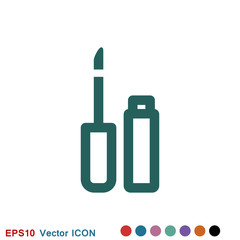 Lipstick icon, flat logo of lipstick, vector sign symbol for design
