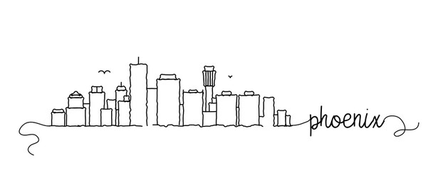 Phoenix City Skyline Doodle Sign