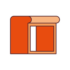 wooden shelving in white background icon