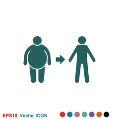 Weight loss icon logo, illustration, vector sign symbol for design