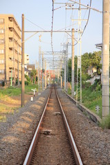 Fototapeta premium 夕方の単線線路