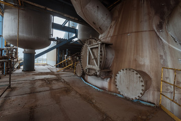 Industrial buildings in an abandoned factory