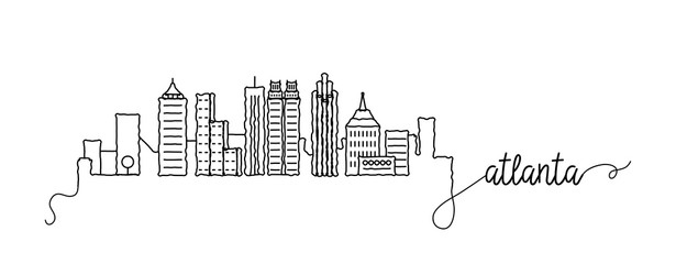 Atlanta City Skyline Doodle Sign