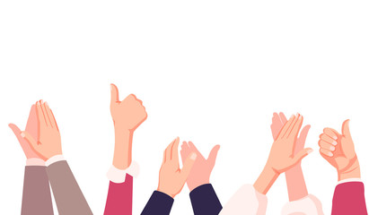 businessman hands clapping. people applaud hands Isolated on blue background. vector Illustrationisolated on white