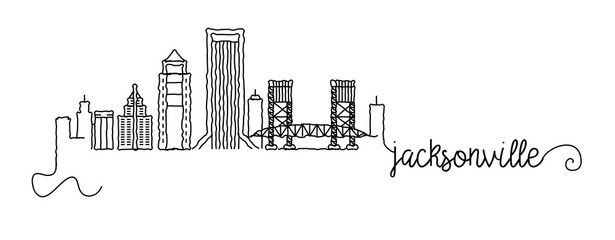 Jacksonville City Skyline Doodle Sign