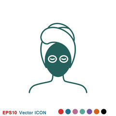 Facial mask icon logo, illustration, vector sign symbol for design