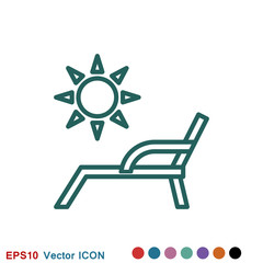 Chaise lounge icon logo, illustration, vector sign symbol for design