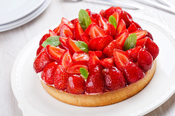 Homemade Strawberry Pie With Organic Strawberries