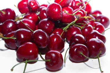 cherry on a white background close-up