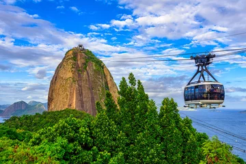 Rolgordijnen De kabelbaan naar Sugar Loaf in Rio de Janeiro, Brazilië © Ekaterina Belova