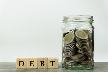 Planning to collect money to pay outstanding debts concept.