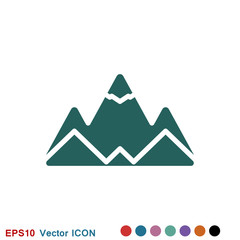 Mountain icon logo, illustration, vector sign symbol for design