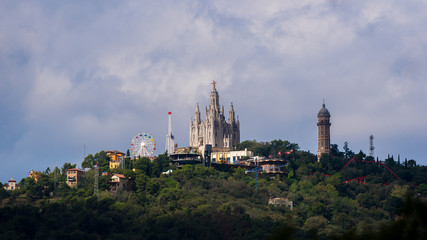 Panoramic view of Tibidabo Amusement Park