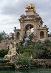 Fototapeta na wymiar Water fountain in Barcelona