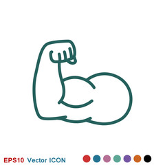 Muscle icon logo, illustration, vector sign symbol for design