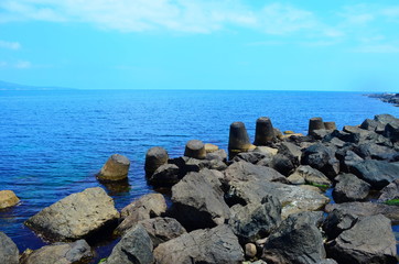 Crystal clear blue Black Sea In Bulgaria, the island of Nessebar
