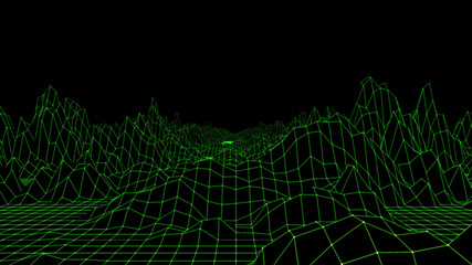 Abstract Terrain Landscape 3d Render