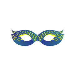 Carnival eye mask in blue gradient color with ornament
