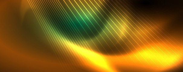 Vector neon light lines concept, abstract background