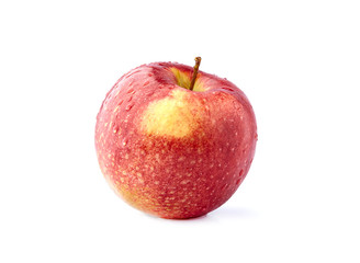 Red ripe apple on white background closeup