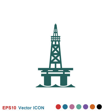 Oil platform iconfuel production logo, illustration, vector sign symbol for design