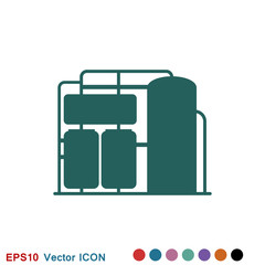 Oil storage tank icon logo, illustration, vector sign symbol for design