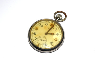 Vintage Pocket Watch on White Background