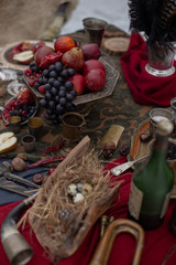 Still life with vintage dishes