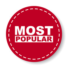 red vector banner most popular