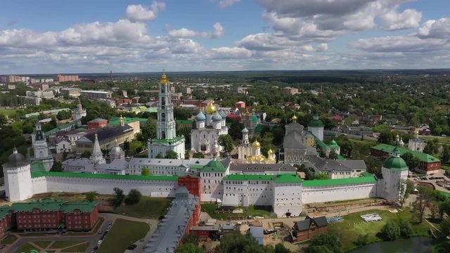 Trinity Lavra of St. Sergius - panoramic aerial view in Sergiev Posad, Moscow oblast,  Russia