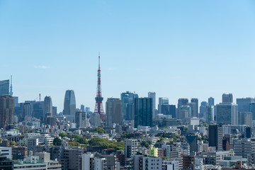Fototapeta na wymiar 恵比寿から見る東京都内の風景