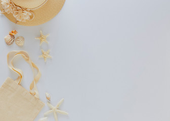 Top view vacation summer background