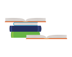 stack of books on white background isolated icon