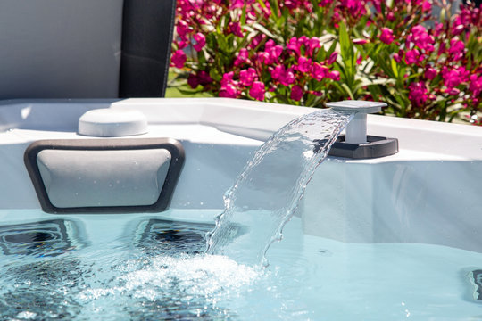 high-pressure water jet in an individual spa