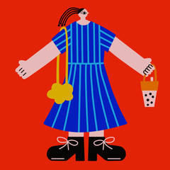 Bubble tea girl in Taiwan