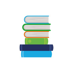 stack of books on white background isolated icon