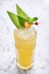 mai tai - classic alcohol long drink hawaiian cocktail. mai tai is made from white and dark rum,...