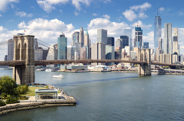 East River panorama at sunny day.