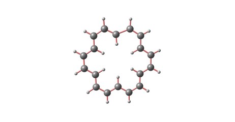 Cyclooctadecanonaene molecular structure isolated on white