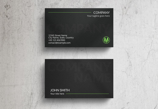Dark Minimal Corporate Business Card Layout