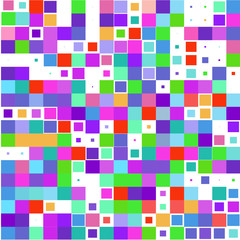 Mosaic of a bright colorful squares on a white background. NH