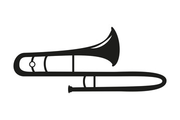 Fototapeta premium Trombone on the white background.