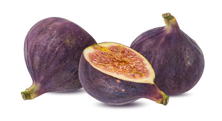 Fresh figs isolated on white background with clipping path