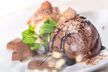 Vanilla and Chocolate Ice Cream Scoops